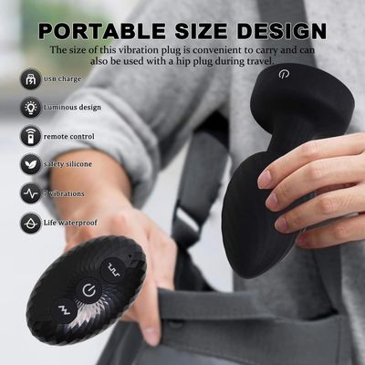 360° Rotation Vibrating Anal Plug Remote Control Vibrating Butt Plug with 7 Colors LED Prostate Massager Adult Anus Sex Toys_img_3