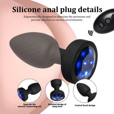 360° Rotation Vibrating Anal Plug Remote Control Vibrating Butt Plug with 7 Colors LED Prostate Massager Adult Anus Sex Toys_img_4