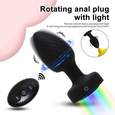 360° Rotation Vibrating Anal Plug Remote Control Vibrating Butt Plug with 7 Colors LED Prostate Massager Adult Anus Sex Toys_img_5