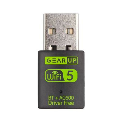 GearUP 600Mbps Dual Band WiFi + Bluetooth Adapter For Windows PC/Laptop- (Driver Free Version, WiFi Hotspot Supported, 2.4GHz + 5GHz) ।_img_0
