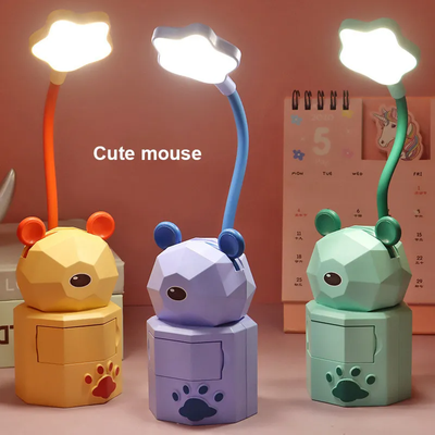 Cartoon LED Lable Lamp USB charging Eye Protection Bedroom Nightlight Creative Night light kids bedroom bedside reading light Rechargeable table lamp_img_2