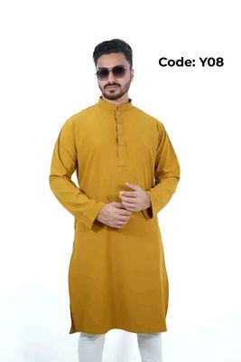 প্রিমিয়াম মাইক্রোস্টিজ সলিড পাঞ্জাবি/কালার > Yellow_img_0
