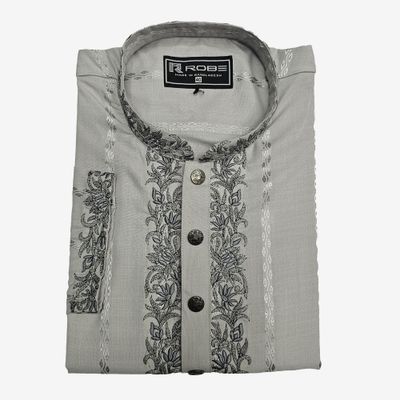 Indian Exclusive Embroidery Panjabi (Ash)_img_0