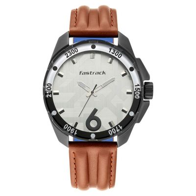 Fastrack NS3084NL04 Hitlist Quartz Analog White Dial Leather Strap Watch_img_5