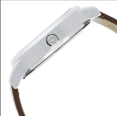 Fastrack NS38051SL06 Bold Quartz Analog White Dial Leather Strap Watch_img_1
