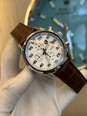 Tag Heuer Calibre 16 Brown Crocodile Belt White Dial_img_0