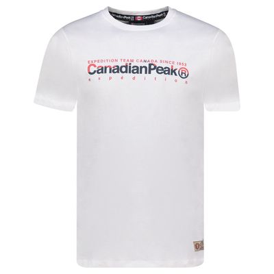 Canadian Peak JOPEAKEAK Homme - T-Shirt Col Rond avec Impressions et Drapeau Blanc_img_0