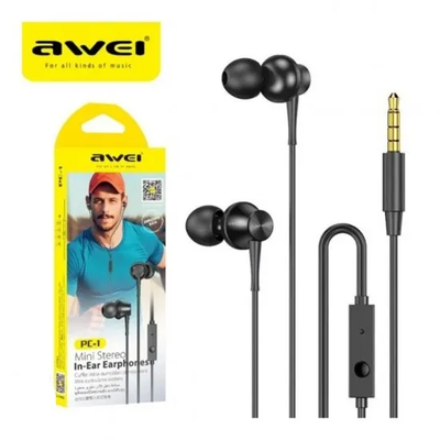 Awei PC-1 Earphones Headphones Mini Stereo In-Ear Earphone 3.5mm Aux Jack Earbuds_img_0