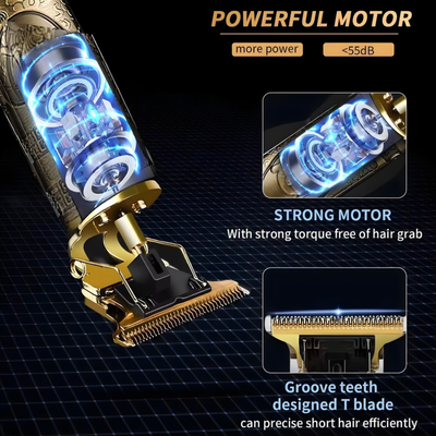 Vintage T9 Metal Electric Hair Trimmer – Premium Rechargeable Beard Shaver for Men_img_3