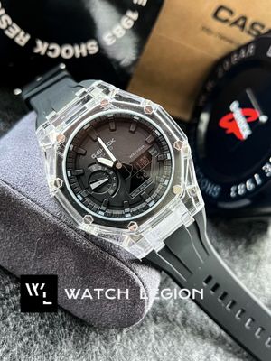 CASIO GSHOCK 2100 TRANSPARENT WHITE CASE FULL BLACK_img_0