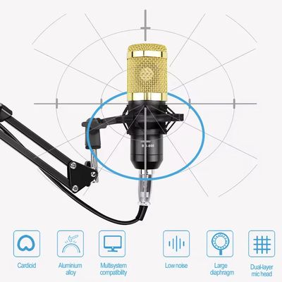 BM800 Microphone combo with sound card- High Performance Condenser Microphone for YouTube Studio_img_5