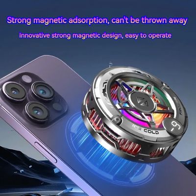 K20 Universal Portable Magnetic Semiconductor Phone Cooler with Digital Display RGB Lights Powerful Cooling Fan for Gaming_img_1