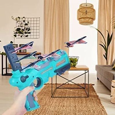 Air Battle Gun with 4 Foam Aircrafts for Kids Outdoor Sport Activity_img_2