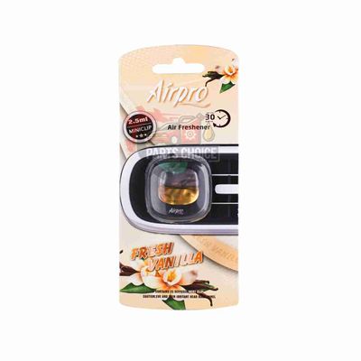 AIRPRO FRESH VANILLA MINI VENT CLIP CAR AIR FRESHENER 2.5ML_img_0