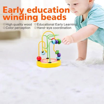 Baby Montessori Educational Math Toy – Bead Wire Maze Roller Coaster_img_0