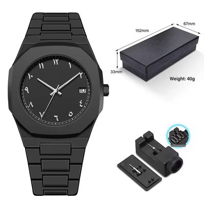 Silver Numbers With Date Calligraphy Dial Polycarbon Plastic Lightweight Watch_img_1