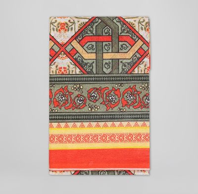 Digital Printed Saree | Multicolor All-Over Printed Body with Bright Orange Shape & Motif Printed Aanchal & Border_img_1