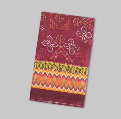 Chic Maroon Digital Printed Saree | All-Over Print with Stylish Contrast Aanchal & Border_img_1