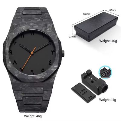 Frosted Chain Black Polycarbon Plastic Lightweight Watch_img_1
