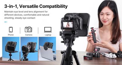 ULANZI RT02 Universal Teleprompter for Camera, Tablet, Smartphone with Remote Control ক্যামেরা, ট্যাবলেট, রিমোট কন্ট্রোল সহ স্মার্টফোনের জন্য ULANZI RT02 ইউনিভার্সাল টেলিপ্রম্পটার ।_img_1