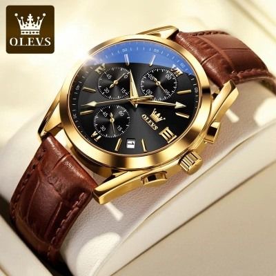 Printed Panjabi+ Wallet+ Olevs belt Watch+ Perfume Combo Pack_img_5