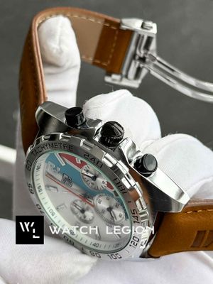 TAG BELT ANNIVERSARY GULF SILVER CASE WHITE DIAL MUSTARD BELT_img_2