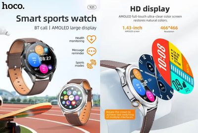 HOCO Y21 1.43inch AMOLED Bluetooth Call Sports Smart Watch-Black Color HOCO Y21 1.43 ইঞ্চি AMOLED ব্লুটুথ কল স্পোর্টস স্মার্ট ওয়াচ-কালো রঙ ।_img_3