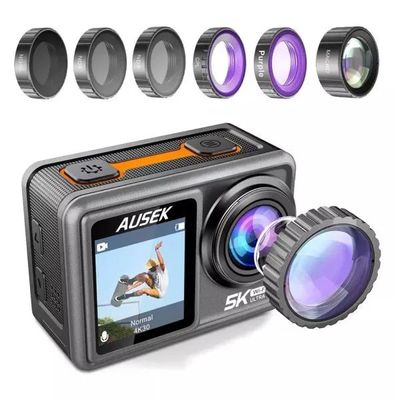Ausek AT-S81TR Waterproof Dual Display 5K Action Camera With Filter ফিল্টার সহ Ausek AT-S81TR ওয়াটারপ্রুফ ডুয়াল ডিসপ্লে 5K অ্যাকশন ক্যামেরা ।_img_1