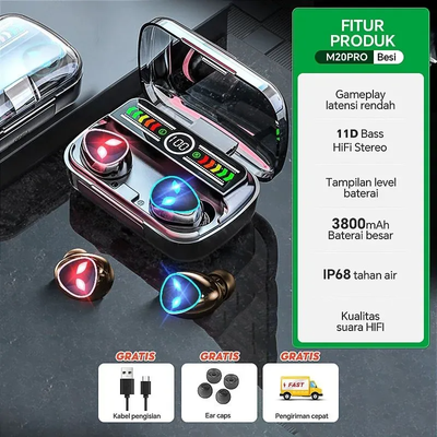 M20 Pro Earphone Bluetooth Wireless Headphones with Microphone_img_0