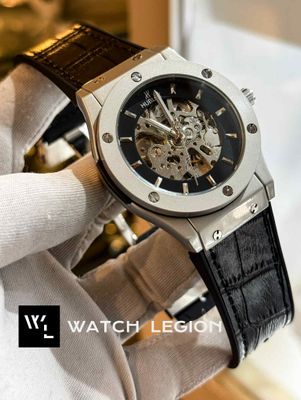 HUBLOT AUTO BELT GREY BLACK LEATHER TEXTURE_img_1