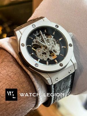 HUBLOT AUTO BELT GREY BLACK LEATHER TEXTURE_img_2