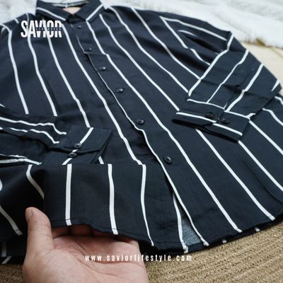 Black Stripe - Old Money Full Sleeve Shirt_img_2