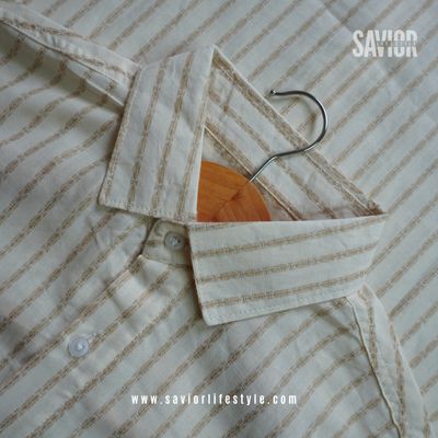 Almond Stripe - Old Money Full Sleeve Shirt_img_0