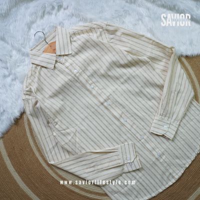 Almond Stripe - Old Money Full Sleeve Shirt_img_2