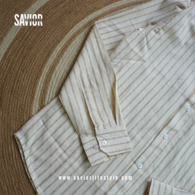 Almond Stripe - Old Money Full Sleeve Shirt_img_3