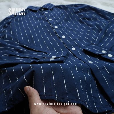 Navy Stitch - Old Money Full Sleeve Shirt_img_3