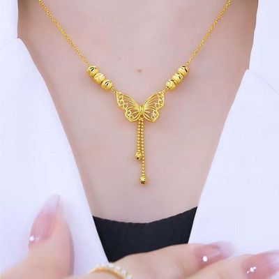 Exquisite and luxurious new butterfly tassel necklaceAvailable in stockStain still 2 years colour guarantee_img_0
