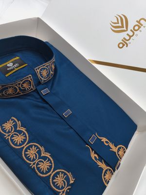 Ajwah Royal Blue Embroidery Panjabi_img_2