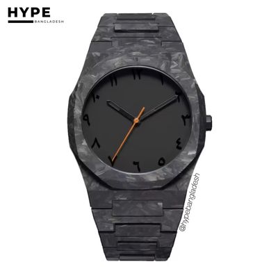 Frosted Chain Black Polycarbon Plastic Lightweight Watch_img_0