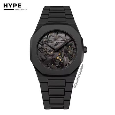 Black Abstract Dial Polycarbon Plastic Lightweight Watch_img_0