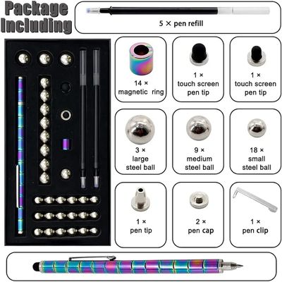 HKDGYHON Toy Pen, Decompression Magnetic Metal Pen, Multifunction Writing Magnet Ballpoint Pen, Gift for Kids or Friends (Colorful)_img_4