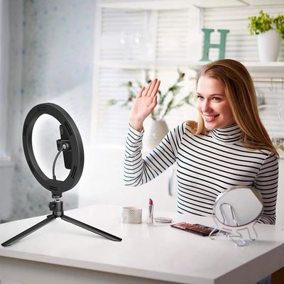 33cm LED Selfie Ring Light Photography Lights WarmCold Lamp With Tripod Dimmable USB Ringlight ForTiktok Video Live Fill Lamp_img_4