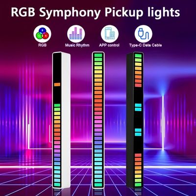 Smart RGB Symphony Sound Control LED Light Music Rhythm Ambient Pickup Lamp App Control For Compute Gaming Desktop Decor_img_0