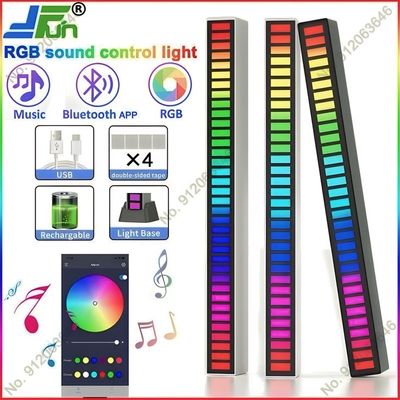 Smart RGB Symphony Sound Control LED Light Music Rhythm Ambient Pickup Lamp App Control For Compute Gaming Desktop Decor_img_1
