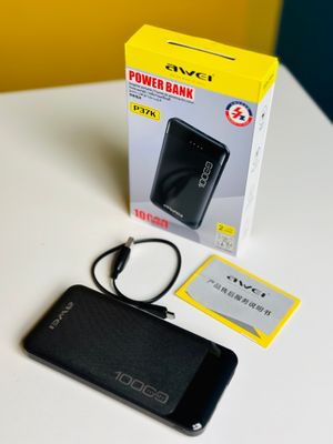 Awei P37K 10000mAh Fast Charging Power Bank- Black Color_img_2