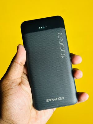 Awei P37K 10000mAh Fast Charging Power Bank- Black Color_img_3