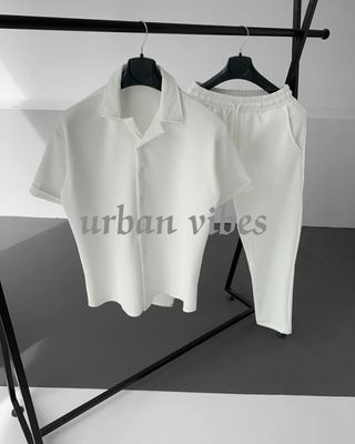 Korean stylish Shirt & Trouser combo set White Color