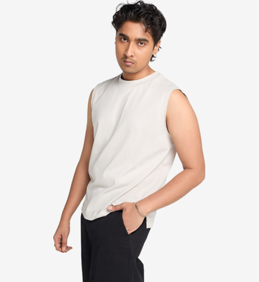 Premium NTRL 220 GSM Boxy Tank - Lunar Rock_img_2