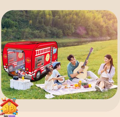 Kids' Cartoon Police & Fire Truck Pop-Up Play Tent - Skylight, Indoor/Outdoor Fun_img_6