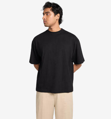 Premium NTRL 220 GSM Drop Shoulder T-shirt (Unisex) - Black_img_1